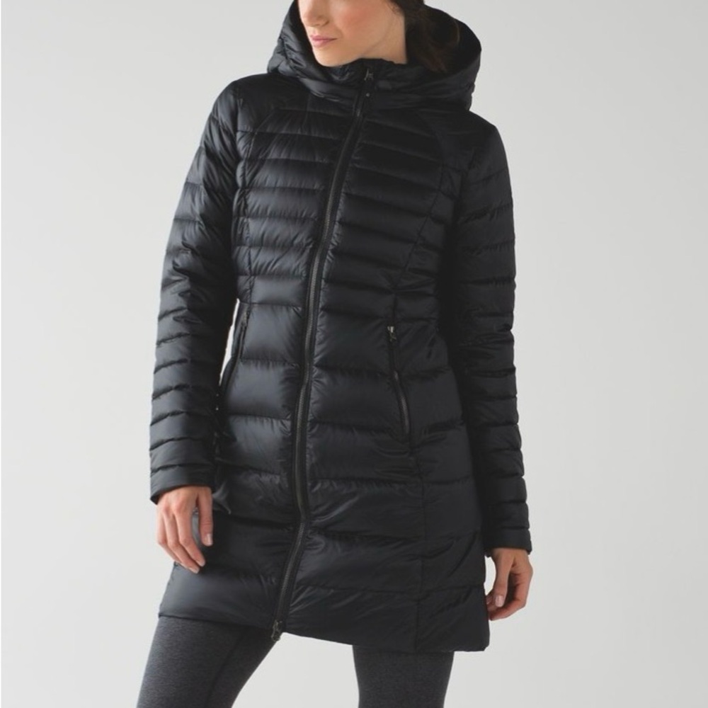 lululemon athletica Black Hooded Puffer Jacket